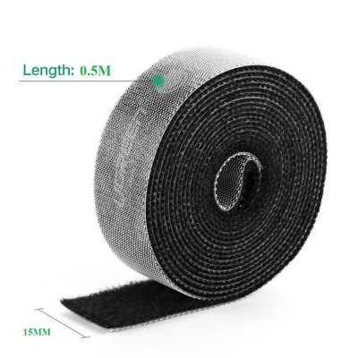 Ugreen UG60483LP124TK 0.5M cỡ 15mm băng dán Velcro màu đen ngang 1.5cm - HÀNG CHÍNH HÃNG