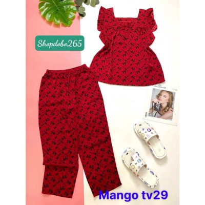 Đồ bộ nữ,đồ ngủ mặc nhà lửng 9 tấc vải lụa mango cao cấp BL 21 họa tiết dễ thương size 47-60kg.