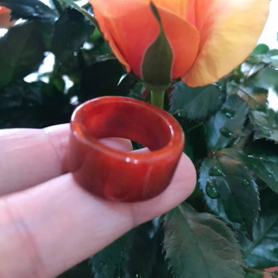 CHIẾC NHẪN VUÔNG ỐNG ĐỎ ĐẬM ĐẸP ĐÁ CẨM THẠCH MAY MẮN SIZE 17MM BẢN CAO 9,5MM  AC  MẠNG HỎA VÀ THỔ 