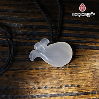 Mặt dây chuyền túi tiền đá mã não trắng mệnh thủy, kim - Ngọc Quý Gemstones