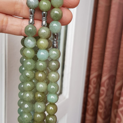 Vòng Chuỗi đeo Cổ Đá cẩm thạch tự nhiên hạt to size 9mm Màu xanh ngọc dầu bóng mượt đẹp nữ đeo cổ nhẹ nhàng mát của đá tự nhiên tâm bình yên Món quà tặng Mẹ và người thân và cho chính bản thân mình ý nghĩa ạ