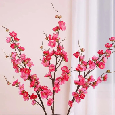 Cành hoa đào cổ giả trang trí Tết - Dài 80 đến 1m - Cây giả, hoa lụa trang trí nhà cửa.