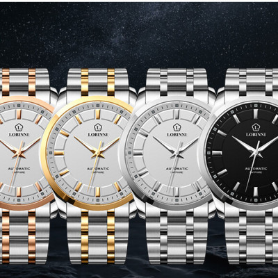 Đồng hồ Nam chính hãng LOBINNI No.9005-2 Chính Hãng Full Box Chống Nước Kính Chống Xước Dây Thép Cao Cấp BH24T (Máy Cơ Tự Động)