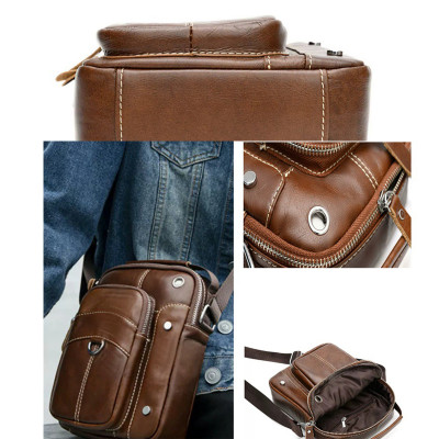 Túi đeo chéo nam DA BÒ THẬT – BEE GEE DCN9357