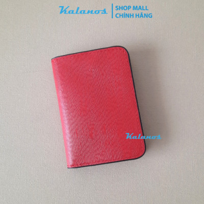Ví nữ mini đựng thẻ card da bò cao cấp Kalanos KBN760-Do màu đỏ đẹp, ví mini cute