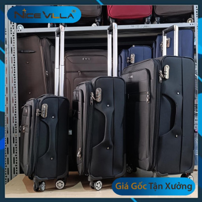 Vali Vải Cao Cấp NiceVilla, Khóa Kéo Mở Rộng thêm 3cm Có Các Size 20/24/28 Inch Mẫu Mới