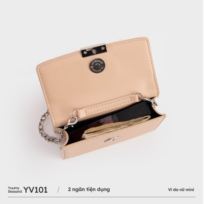 Ví Yuumy ( Thời trang nữ phối dây đeo chéo mini xinh xắn - Ví da Seasand YV101 )
