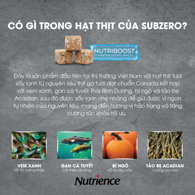 Thức Ăn Hạt Cho Chó Nutrience Subzero Grain-free - Thịt Gà Tây, Cá Hồi, Cá Đại Dương, Rau Củ Và Trái Cây Tự Nhiên 