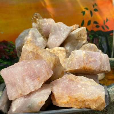 1kg đá thạch anh hồng vụn 4x6cm NHASAN rải sàn, trấn trạch