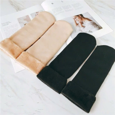 Combo 2 Đôi Tất Nữ Lót Lông Cổ Cao Siêu Ấm Áp Giữ Nhiệt Rất Tốt Màu Đen