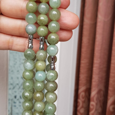 Vòng Chuỗi đeo Cổ Đá cẩm thạch tự nhiên hạt to size 9mm Màu xanh ngọc dầu bóng mượt đẹp nữ đeo cổ nhẹ nhàng mát của đá tự nhiên tâm bình yên Món quà tặng Mẹ và người thân và cho chính bản thân mình ý nghĩa ạ