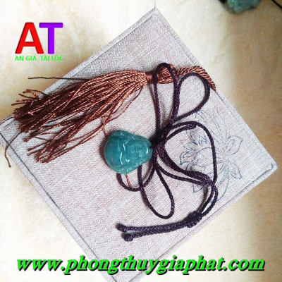 Mặt dây chuyền phật di lặc cẩm thạch xanh