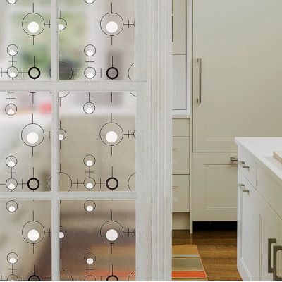 Combo 5m Decal Giấy Dán Kính Vòng Tròn Trắng Đen (5mx0.45m)