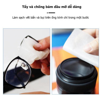 Khăn Lau Kính Nano Chống Bám Hơi Nước, Lau Sạch Nhờn Vân Tay Bụi Bẩn Trên Kính, Điện Thoại - Hộp 100 Tờ