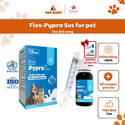 Five-Pypra Sus Hỗ Trợ Phòng Ngừa & Giảm Giun Tròn, Sán Dây Ở Chó Mèo Từ 3 Tuần Tuổi Trở Lên