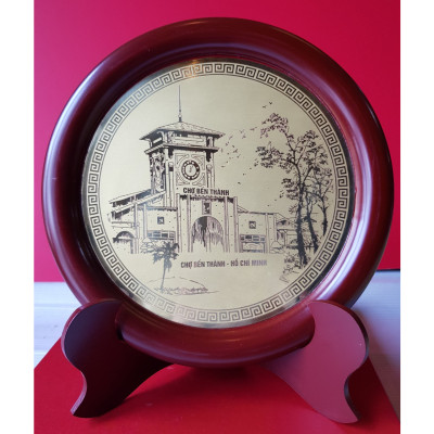 Tranh quà tặng lưu niệm để bàn, Chợ Bến Thành-QT10