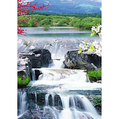 Tranh dán tường 3D phong thủy - thác nước (Kích thước theo yêu cầu)