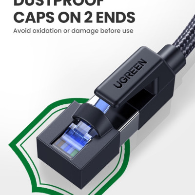 Cáp mạng Cat8 đúc sẵn bọc dù dài 15M Ugreen 30799  hàng chính hãng
