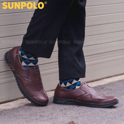 Giày Lười Nam Da Bò SUNPOLO SUS511 (Đen, Nâu)