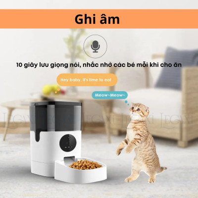 [XÃ LỖ] Máy Cho Ăn Tự Động Chó Mèo Pet Thú Cưng Dung Tích 6 Lít Camera Kết Nối Bluetooth App Ghi Âm Dudupet Cat Dog Legaxi