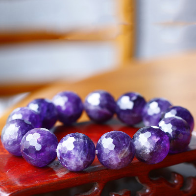 Vòng thạch anh tím hạt đa giác size 16mm mệnh hỏa. thổ - Ngọc Quý Gemstones