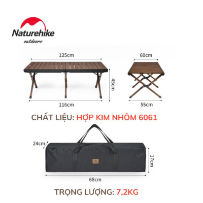 Bàn nhôm cuộn trứng NatureHike CNH22JU043