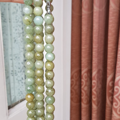 Vòng Chuỗi đeo Cổ Đá cẩm thạch tự nhiên hạt to size 9mm Màu xanh ngọc dầu bóng mượt đẹp nữ đeo cổ nhẹ nhàng mát của đá tự nhiên tâm bình yên Món quà tặng Mẹ và người thân và cho chính bản thân mình ý nghĩa ạ