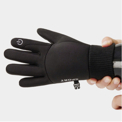 Găng tay phượt dành cho nam lót nỉ lông ấm áp cảm ứng điện thoại phủ gen nhựa chống trượt GTNK02