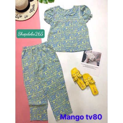 Đồ bộ nữ,đồ ngủ mặc nhà lửng 9 tấc vải lụa mango BL 13 họa tiết dễ thương size 47-60kg.