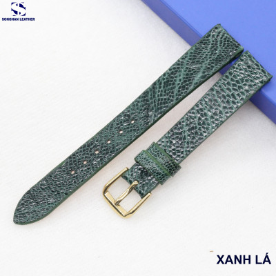 Dây Đồng Hồ Nam Nữ Size 12-14-16-18, Dây Đồng Hồ Da Đà Điểu Gắn Chốt Minh Kèm Khóa,Bảo Hành 6 Tháng+Tặng Móc Khóa Da Bò