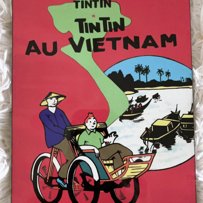 Tranh sơn mài - Tin Tin Việt Nam - Phong cách Retro - Văn hoá Đông Dương hòa quyện