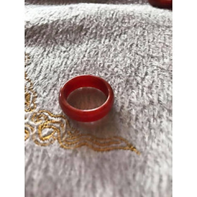 NHẪN ĐÁ CẨM THẠCH MÀU ĐỎ ĐẸP NI NHẪN 17MM HỢP MỆNH HỎA THỔ