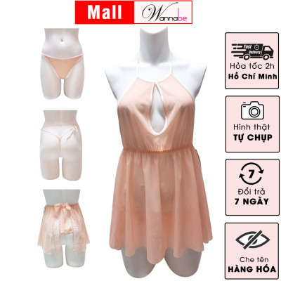 Váy ngủ lưới WANNABE DNC12 đầm ngủ sexy trong suốt mong manh khiến chàng luôn mơ mộng TẶNG QUẦN ĐỒNG BỘ