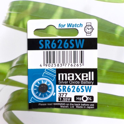 Vỉ 5 Viên Pin Đồng Hồ SR626SW / 377 Maxell Nhật Bản 1.55V Cho Đồng Hồ Đeo Tay