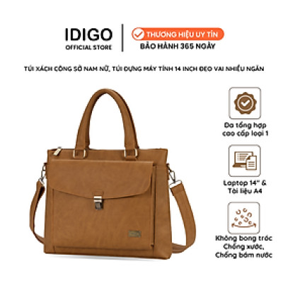 Túi Xách Công Sở Nam Nữ Đựng Laptop 14 inch, Nhiều Ngăn, Đựng Tài Liệu A4 Cao Cấp IDIGO UB2-6032