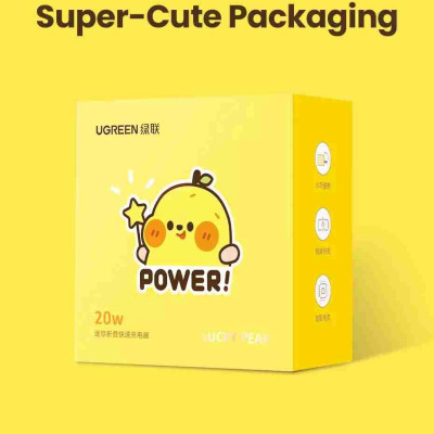 Ugreen UG80947CD249TK 20W Màu Vàng Bộ Sạc nhanh USB-C QC4.0 PD 3.0 Lucky Pear - HÀNG CHÍNH HÃNG