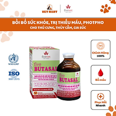 Five-Butasal-Bồi bổ sức khỏe, trị thiếu máu, photpho, tăng khả năng sinh sản cho thú cưng, thủy cầm, gia súc