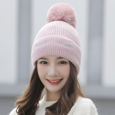 Mũ Len Nữ Hồng Trùm Tai Lót Lông Phong Cách Hàn Quốc Dễ Thương