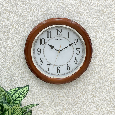 Đồng hồ treo tường Nhật Bản RHYTHM CMG911NR06, Kt 34.0 x 4.5cm, 1.1kg , Vỏ Gỗ