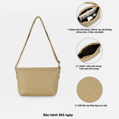 Túi xách nữ đeo vai công sở IDIGO FB2 - 3396, túi đeo chéo nữ đi chơi họa tiết chần trám