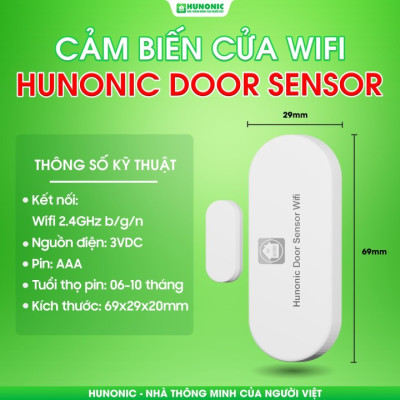 Cảm Biến Cửa Hunonic Door Sensor Wifi - Phát Hiện Đột Nhập, Báo Qua Điện Thoại - Hàng Chính Hãng