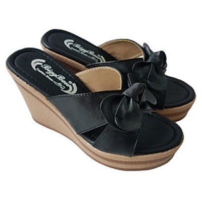 Dép Đế Xuồng Nữ BIGBEN Da Bò Thật Cao 9 Phân DX55