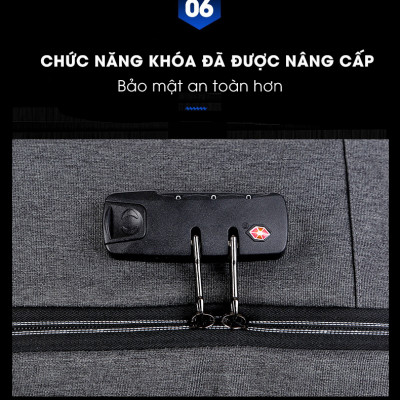 Balo Nam Tích Hợp Khóa Chống Trộm Cao Cấp Teement, Chống Rạch, Chống Nước, Chống Xước Thời Trang Phong Cách Mới - Hàng Chính Hãng