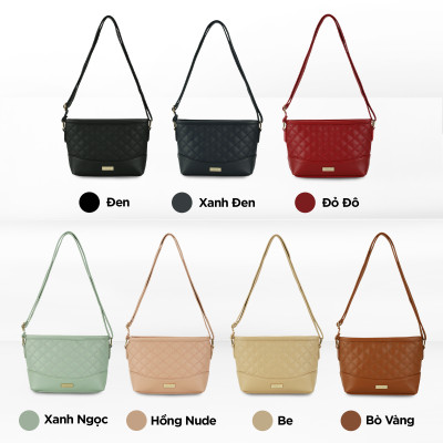 Túi xách nữ đeo vai công sở IDIGO FB2 - 3396, túi đeo chéo nữ đi chơi họa tiết chần trám