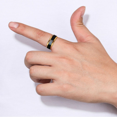 Nhẫn nam nữ, cảm biến nhiệt độ cơ thể, Phong cách âu mỹ, kèm túi Nhung Hồng phát và vòng tay Luminous