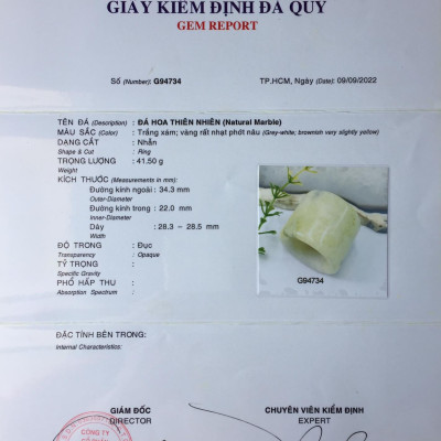 Nhẫn ngọc càn long, đeo ngón tay cái, chất liệu ngọc thiên nhiên, thấu quang, chiếc nhẫn dành cho người thủ lĩnh, kèm bản Photo giấy kiểm định của SJC