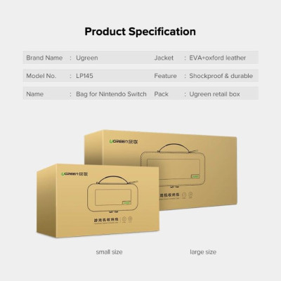 Ugreen UG50276LP145TK 405*75*186MM màu Đen Túi đựng phụ kiện đa năng chống sốc - HÀNG CHÍNH HÃNG