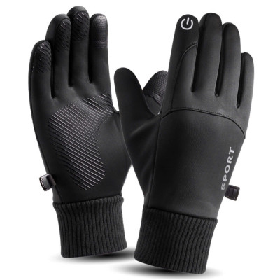 Găng tay nam đi xe máy mùa đông cảm ứng chống nước lót nỉ lông cực ấm - Thiết kế nam tính GTCD06