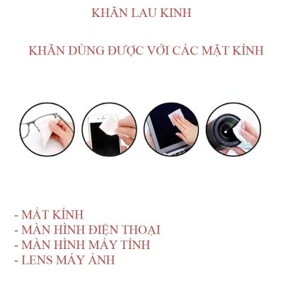 Hộp 100 khăn lau kính, Giấy lau kính chống mờ sương, mồ hôi, chống nhờn - HENRYSA