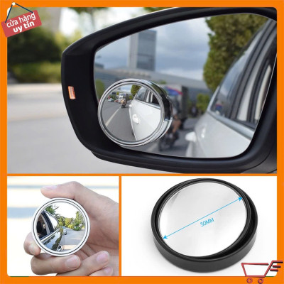 Set 2 Gương Cầu Lồi Gắn Kính Hậu Ô Tô Xoay 360° Xóa Điểm Mù Kính Thật Tráng Bạc Cao Cấp Loại Tốt